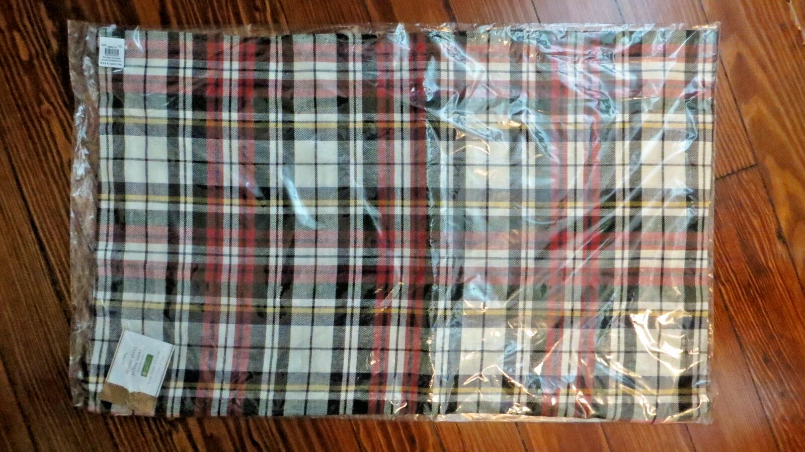 Pottery Barn Plaid Pillow cover Sham Disney 16x26 Sham ski Holiday Christmas \