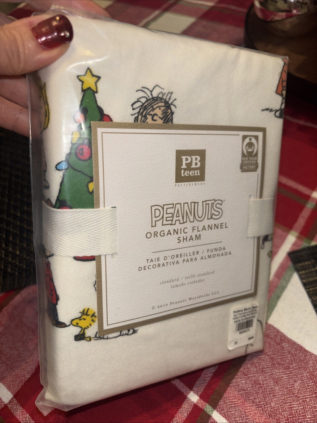 Snoopy Pottery Barn Disney pillow sham Peanuts Holiday school gift party star \.
