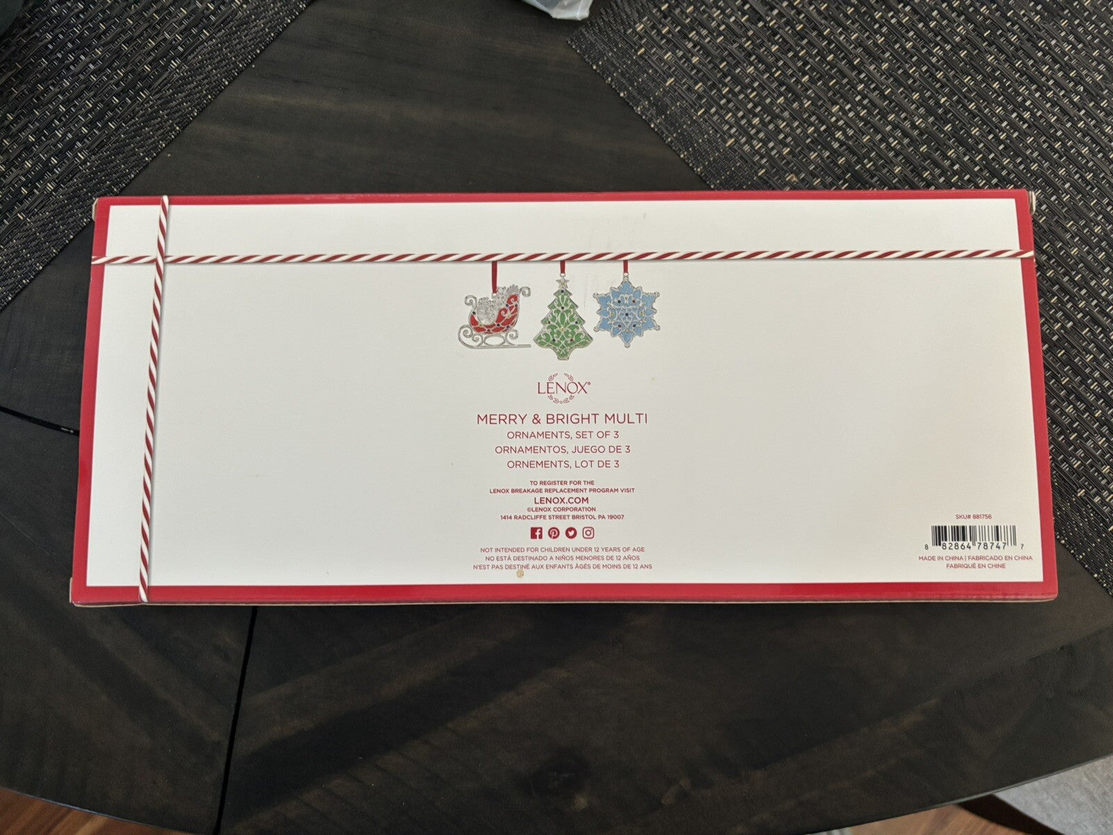 LENOX Holiday Christmas Ornament Boxed Santa Enamel baby gift SET 3 [