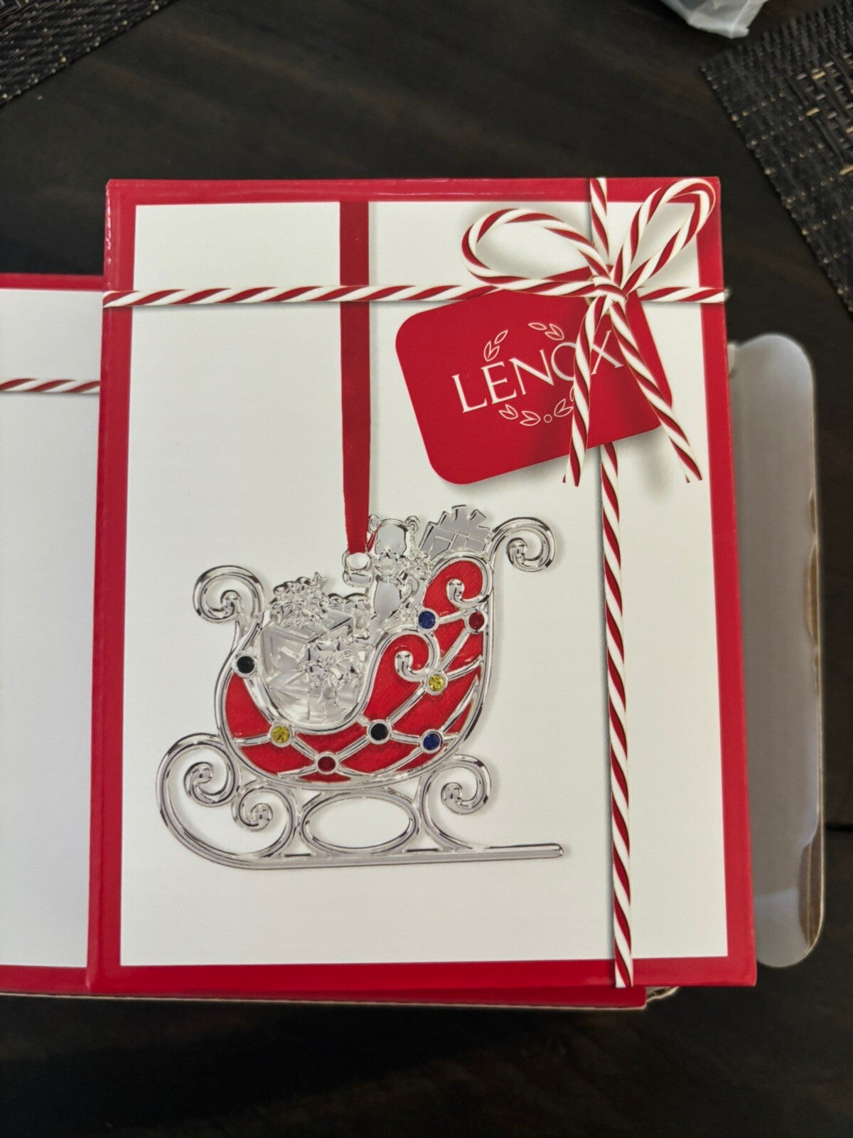 LENOX Holiday Christmas Ornament Boxed Santa Enamel baby gift SET 3 [