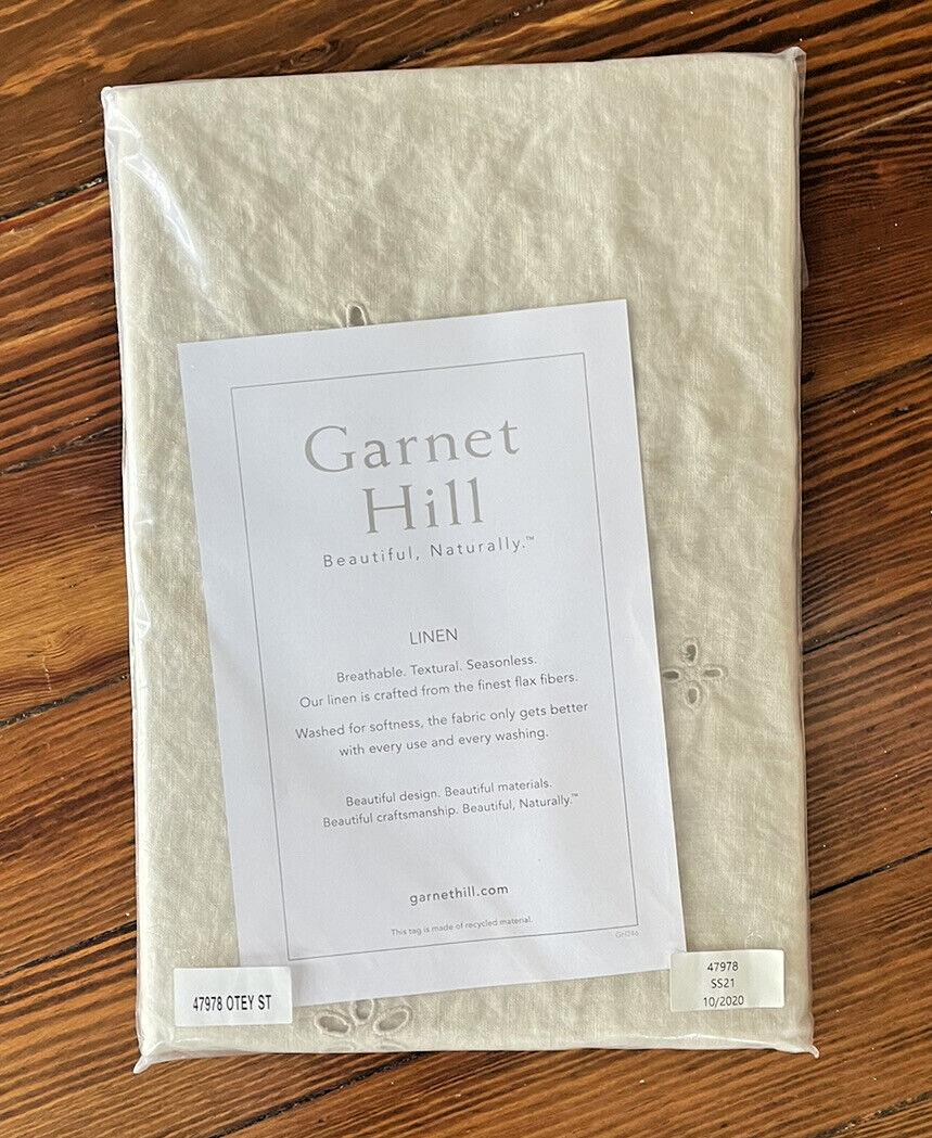 Garnet Hill Linen KING Pillow Sham Eyelet holiday Wedding Disney gift SET 2 $219