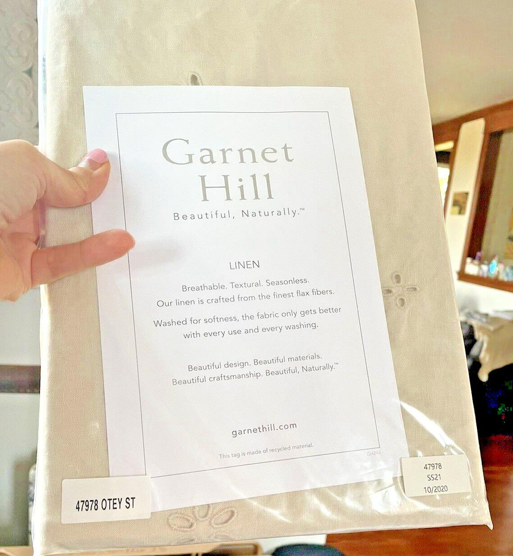 Garnet Hill Linen KING Pillow Sham Eyelet holiday Wedding Disney gift SET 2 $219