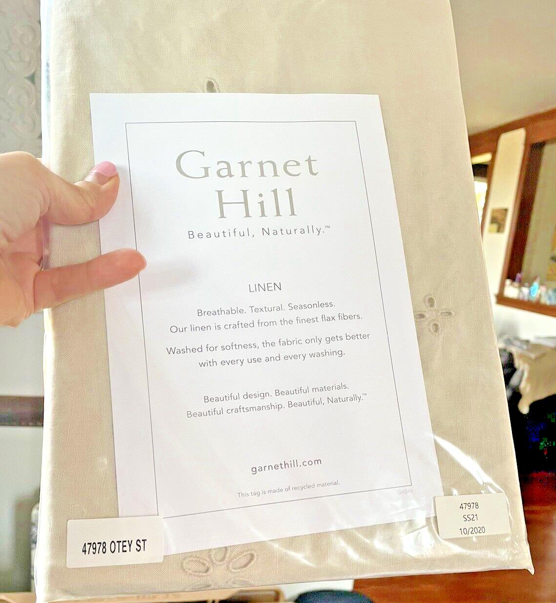 Garnet Hill Linen KING Pillow Sham Eyelet holiday Wedding Disney gift SET 2 $219
