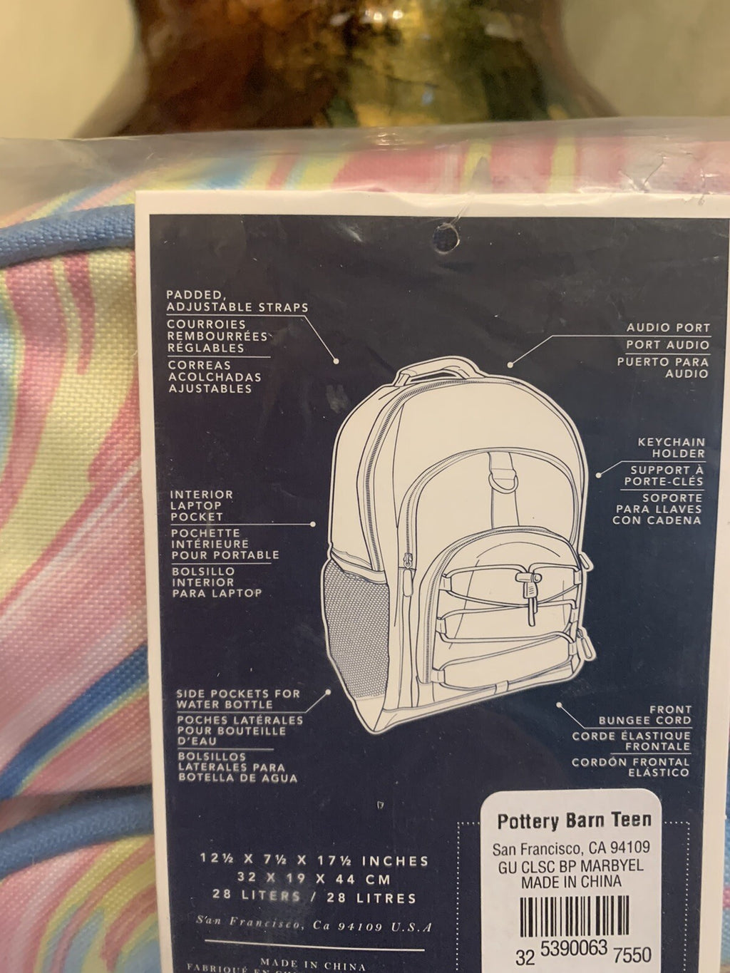 Pottery Barn school Disney girl Rainbow Large Backpack Princess travel Bag  ?? .