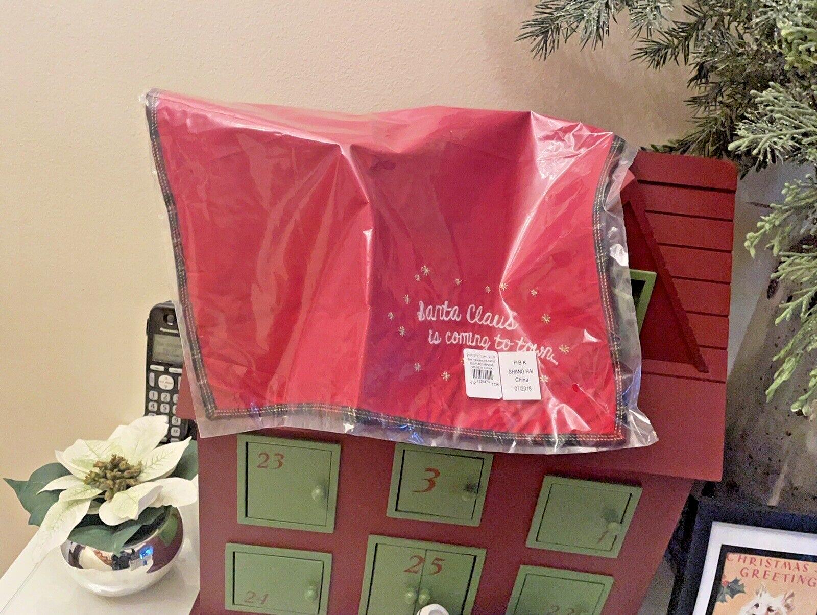 Pottery Barn Santa Plaid Napkin Holiday Christmas party holiday gift nostalgic 1