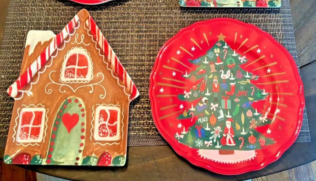 Pottery Barn holiday Nutcracker Christmas Gingerbread Plate SET party SET 8 \