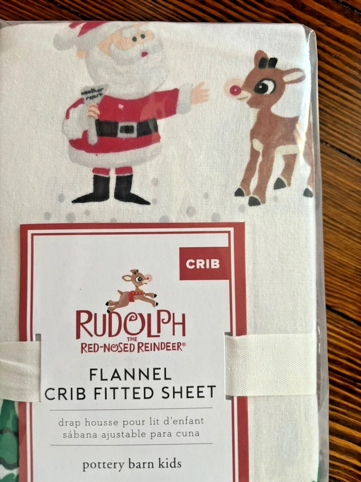 Disney Pottery barn Christmas Crib Toddler SHEET baby Holiday gift Rudolph santa