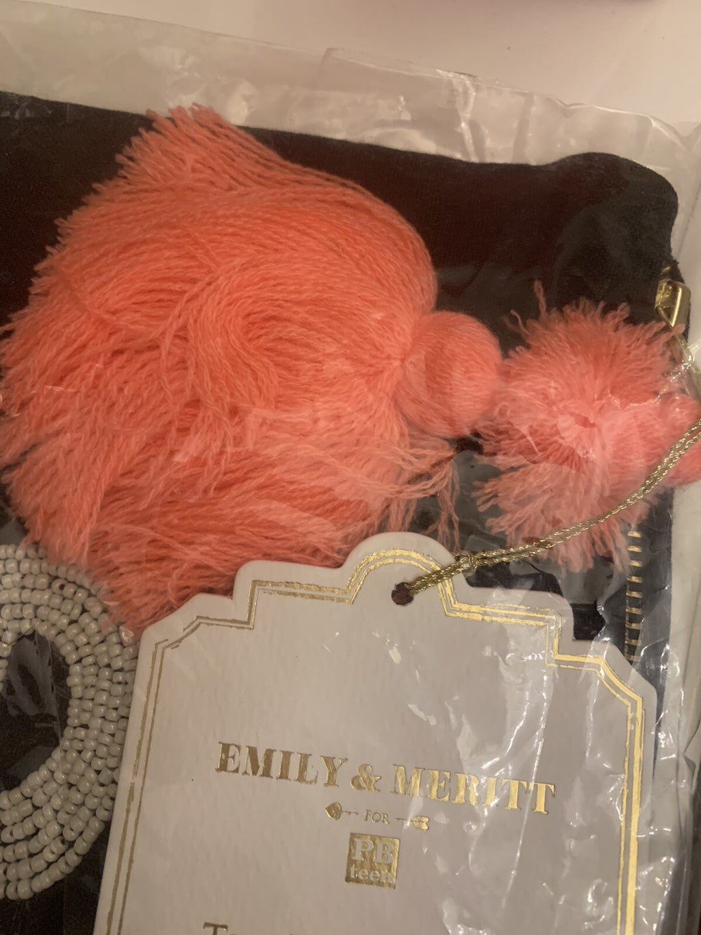 Pottery Barn Emily Meritt college dorm gift pillow sham Bead tassle birthday \