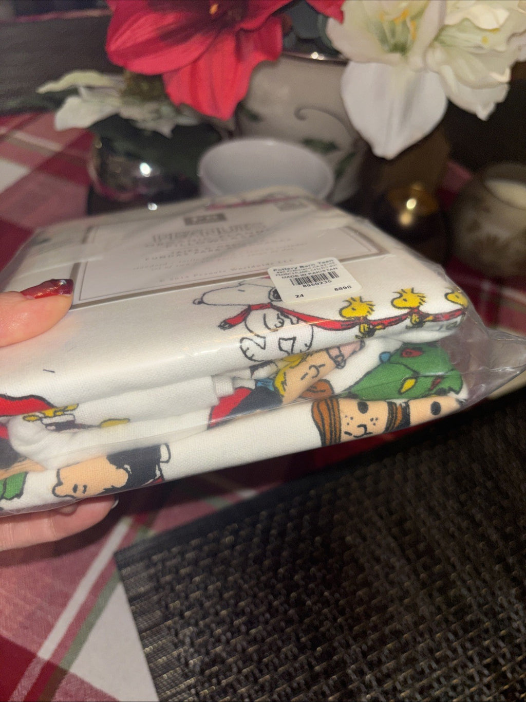Pottery Barn Christmas Snoopy peanuts Holiday kid party gift pillowcase SET 2