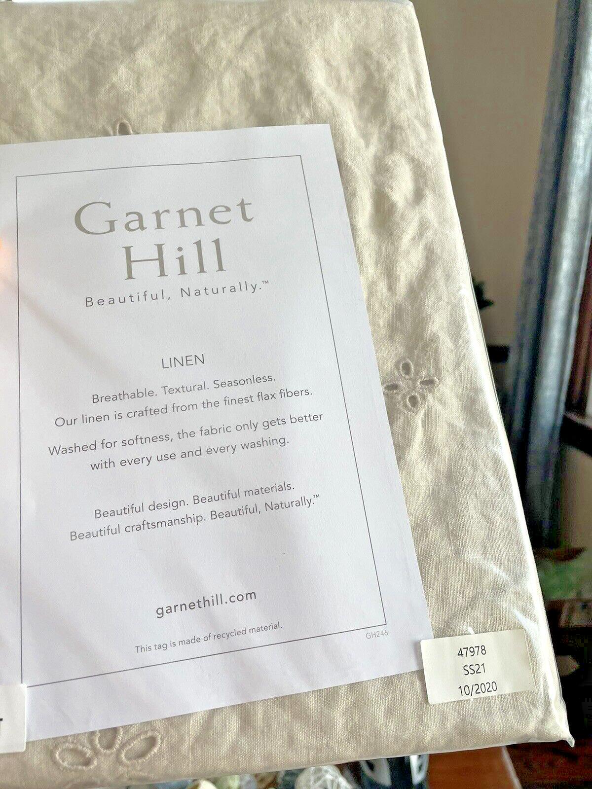 Garnet Hill Linen KING Pillow Sham Eyelet holiday Wedding Disney gift SET 2 $219