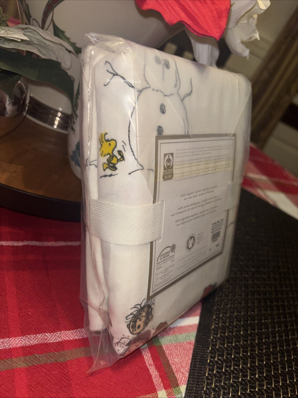 Pottery Barn Christmas Snoopy peanuts Holiday kid party gift pillowcase SET 2
