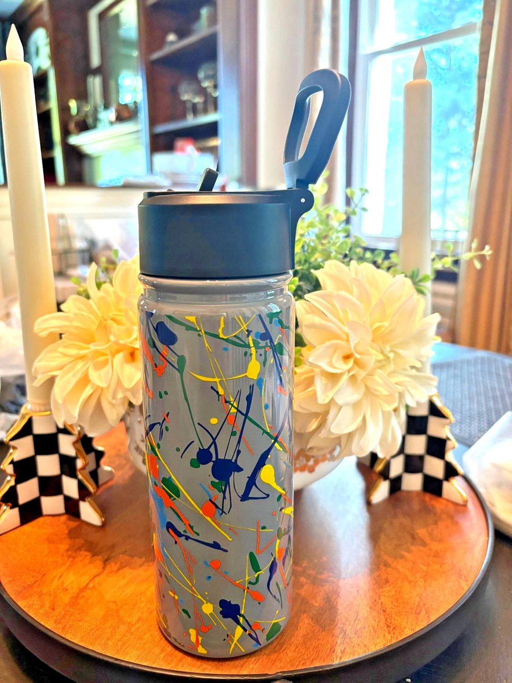 Pottery barn school WATER BOTTLE LARGE Travel comic boy paint art sport team kid