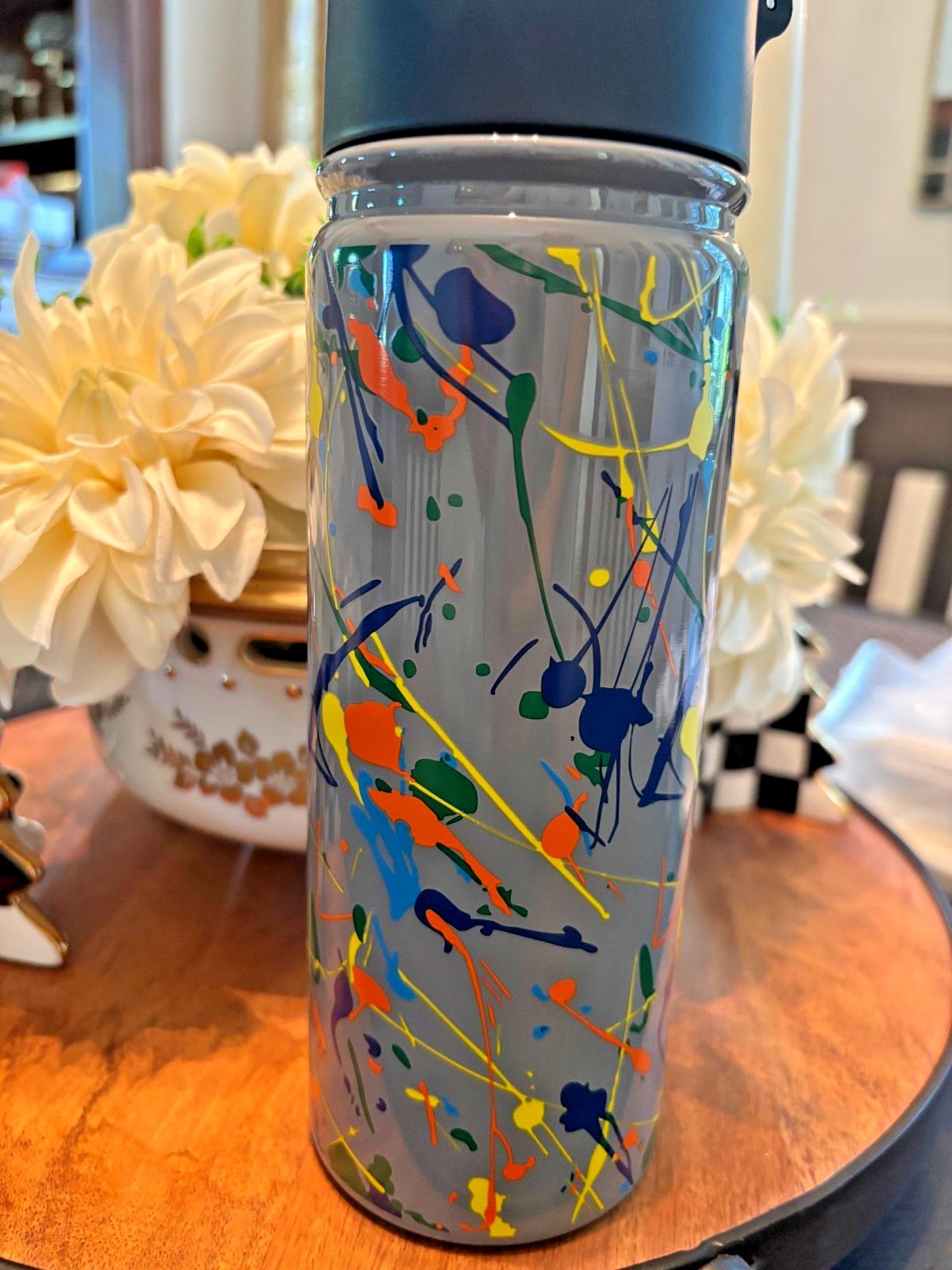 Pottery barn school WATER BOTTLE LARGE Travel comic boy paint art sport team kid