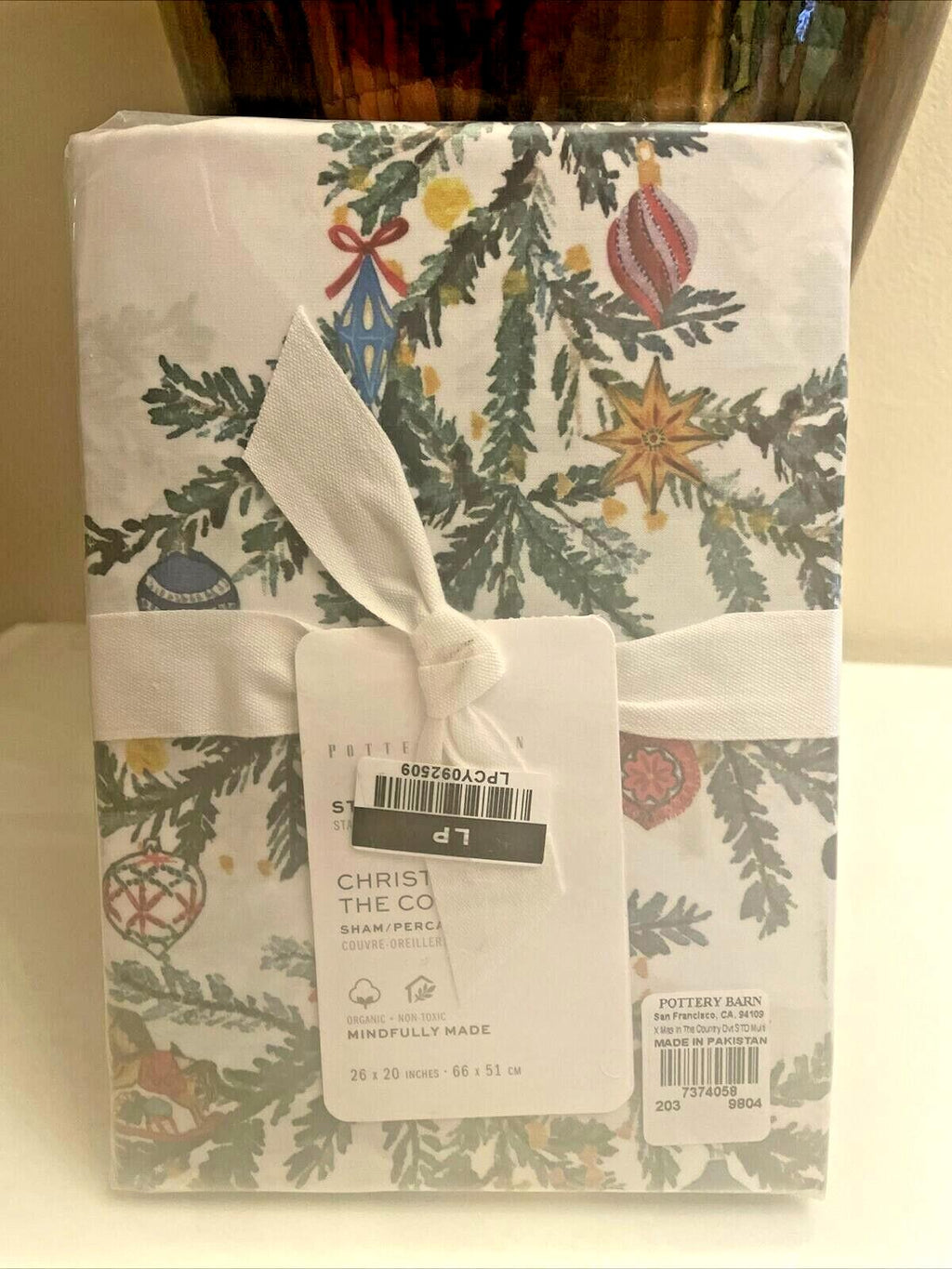 Pottery Barn Holiday Party Pillow Sham Christmas Country Lodge village deer '