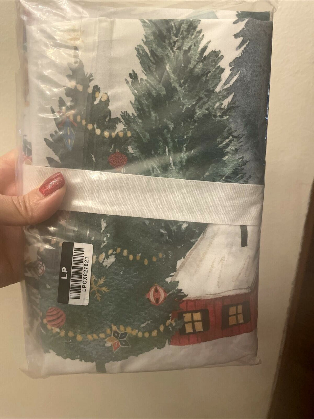 Pottery Barn Holiday Party Pillow Sham Christmas Country Lodge village deer '