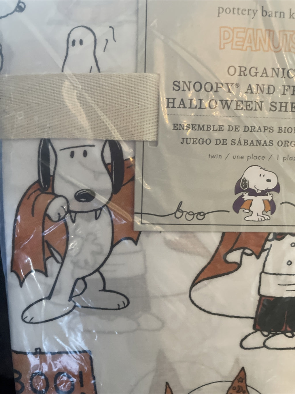 Snoopy Pottery Barn Peanuts HALLOWEEN TWIN Sheet set Holiday school kids gift [