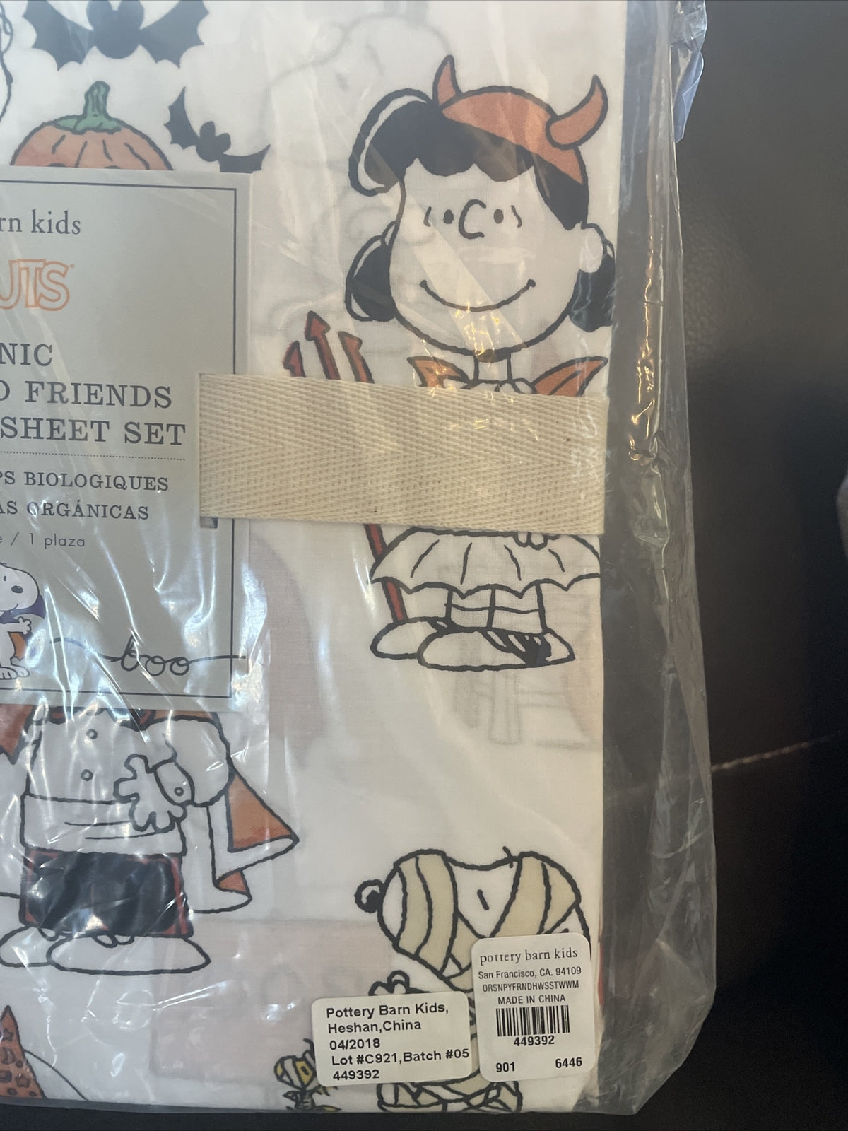 Snoopy Pottery Barn Peanuts HALLOWEEN TWIN Sheet set Holiday school kids gift [