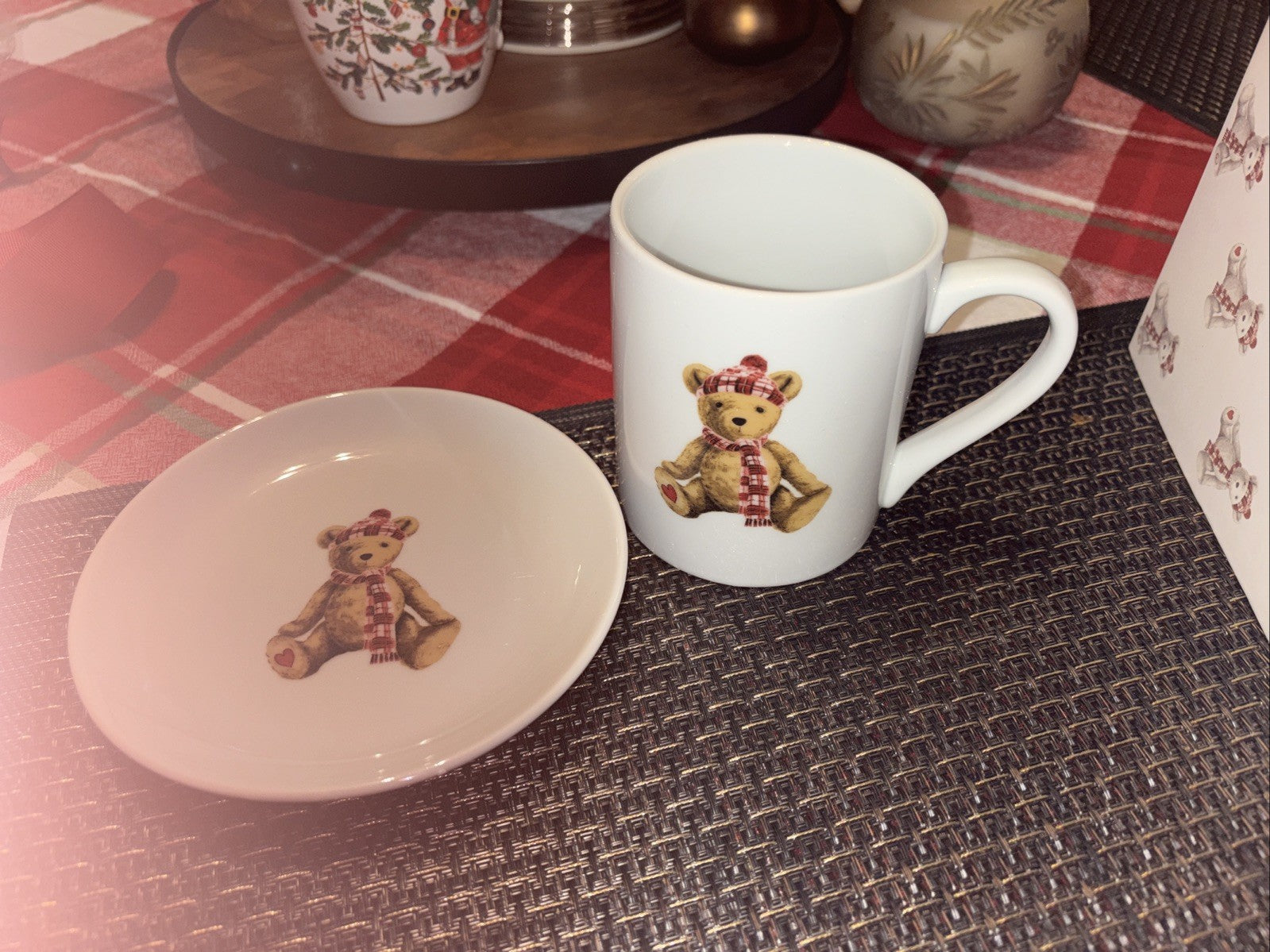 Pottery Barn Tea Set for Kids Cup Princess Party Teddy Bear Mug Holiday Santa