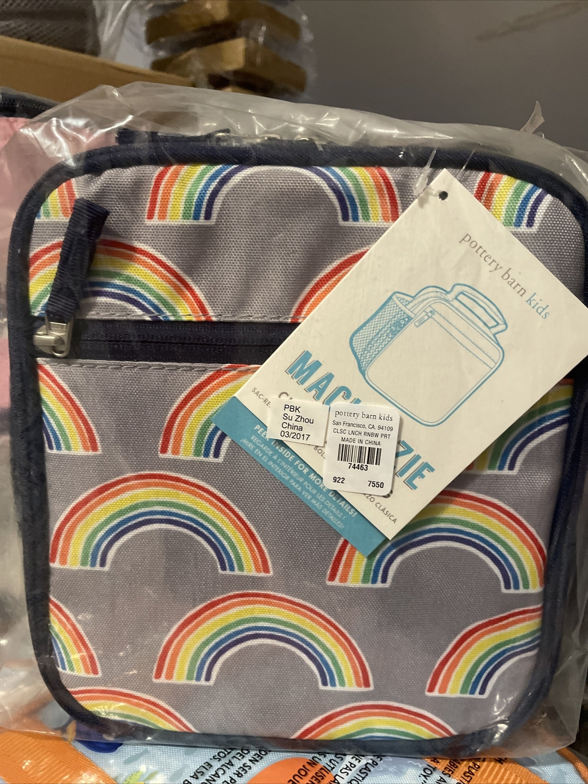 School Pottery Barn LUNCH BOX BAG Rainbow Disney Princess Holiday Travel Girl ,