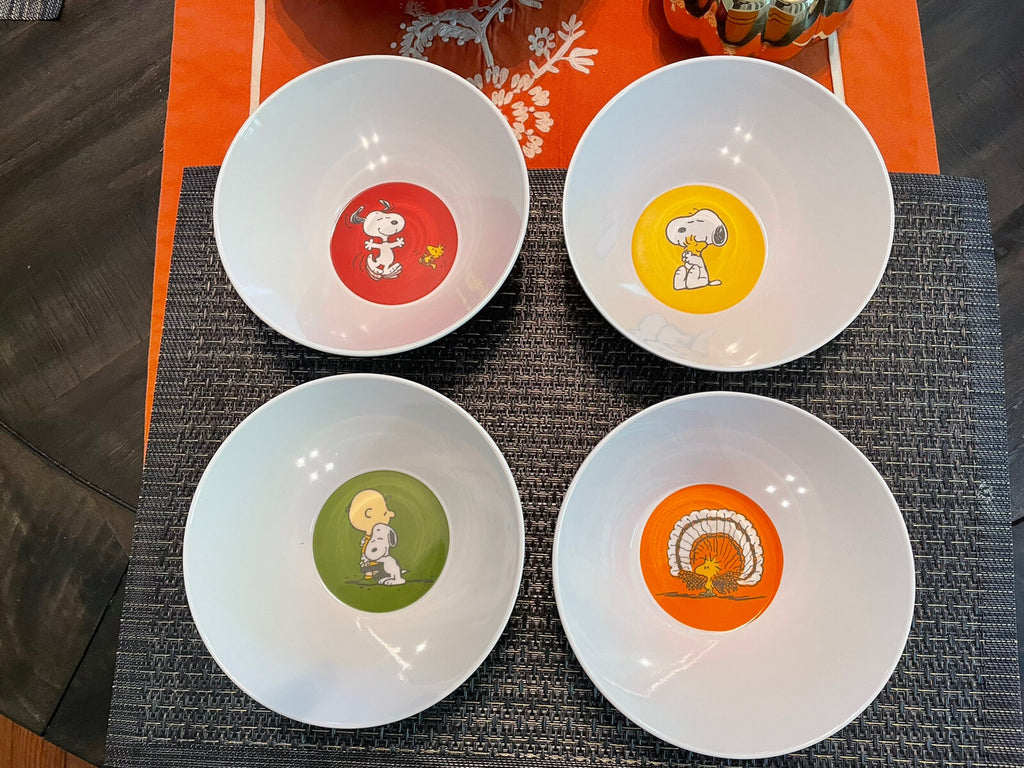 Snoopy Pottery Barn peanuts Disney Bowl Holiday party school gift Thanksgiving \
