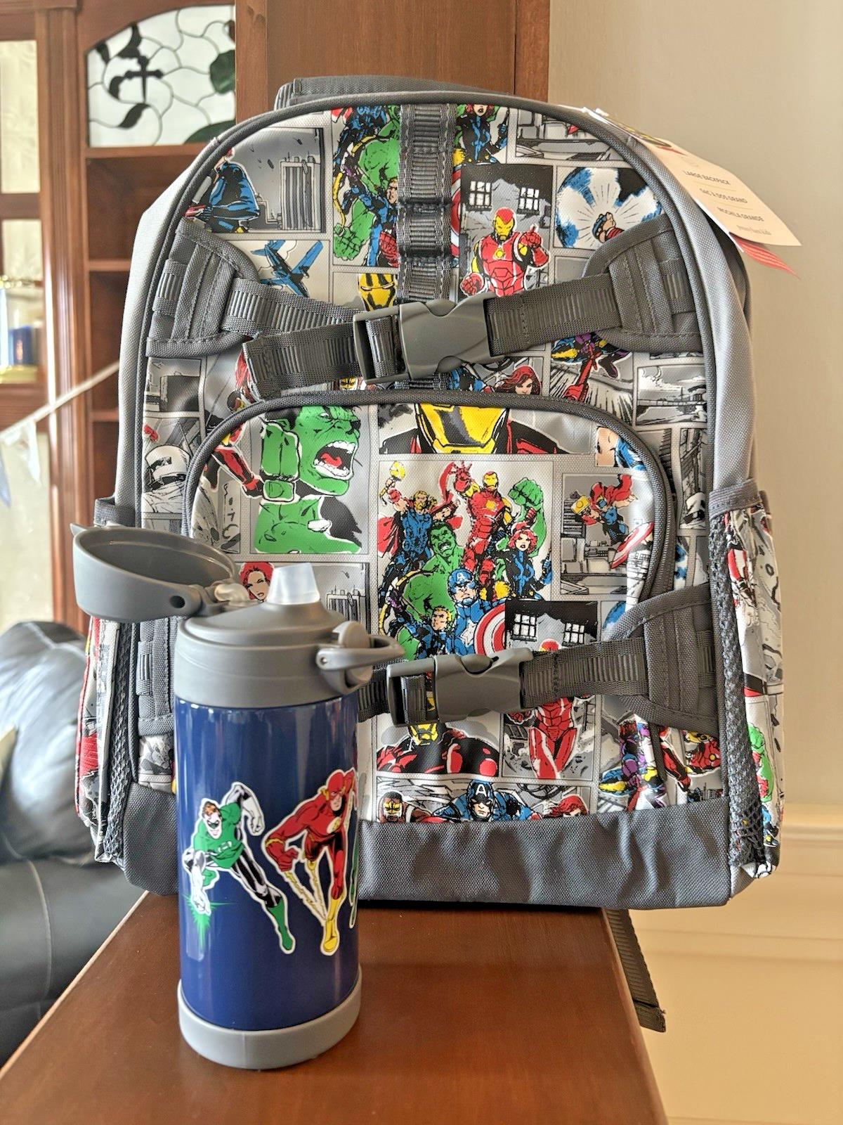 Pottery barn LARGE BACKPACK LUNCH WATER Marvel Comic travel sport bag
