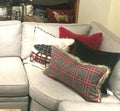 Pottery Barn Plaid Pillow Sham Disney Holiday fur ski lodge Christmas 16x26  [
