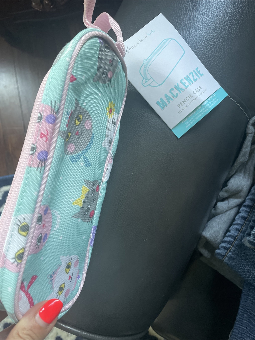 school Pottery Barn Disney Princess Kitty PENCIL CASE girl gift cat party gift .
