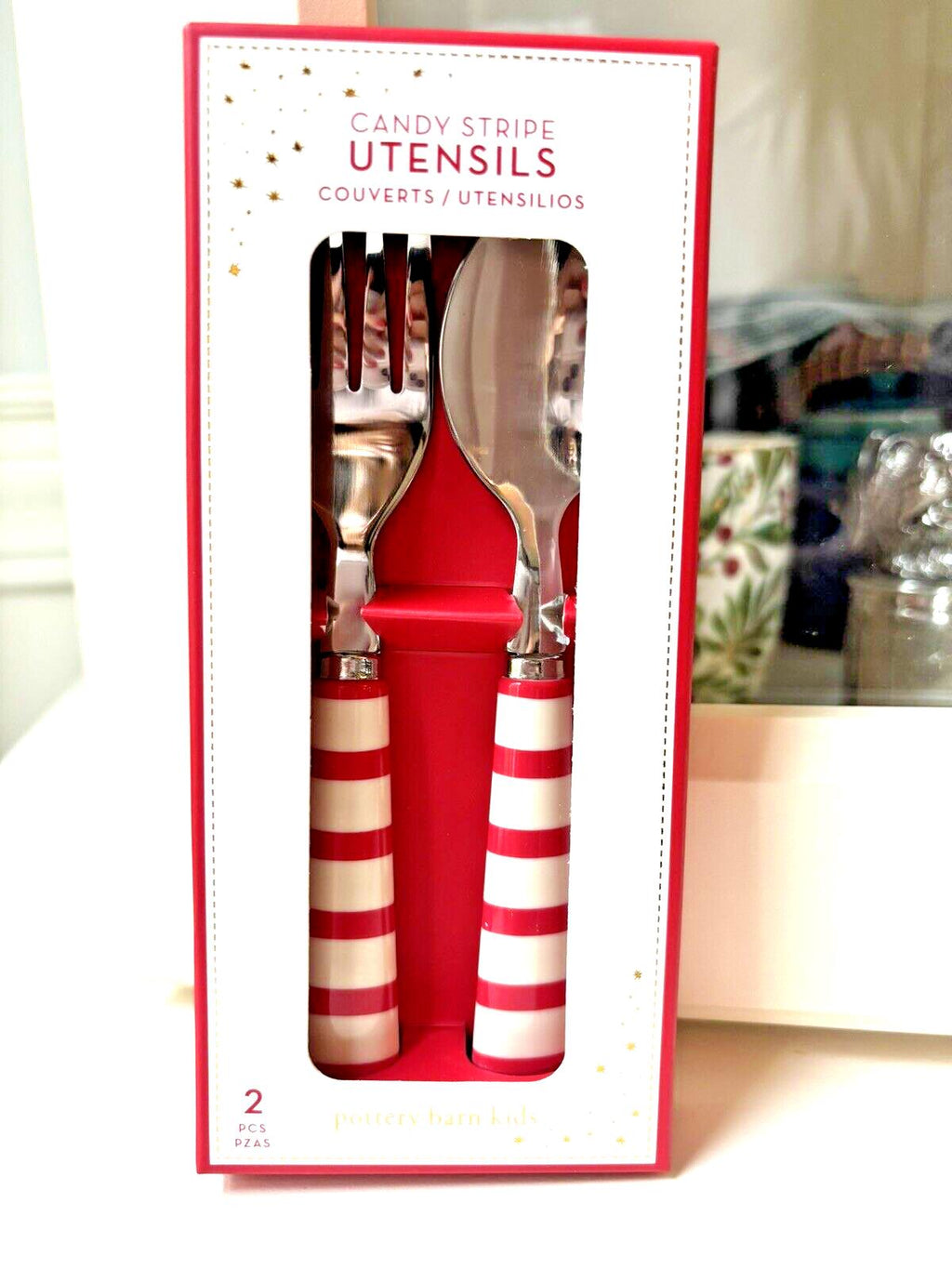 Disney school Pottery Barn Christmas Candy Cane Utensil holiday Seuss party m