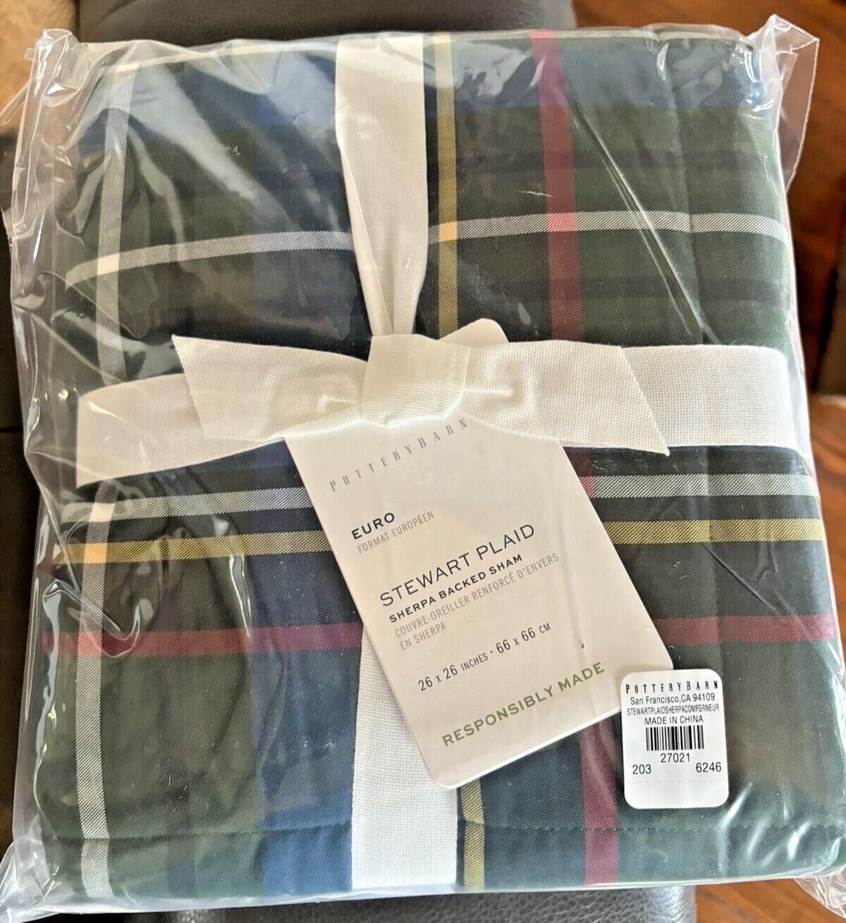 Pottery Barn holiday Plaid Disney Pillow cover sham Christmas party Sherpa 1