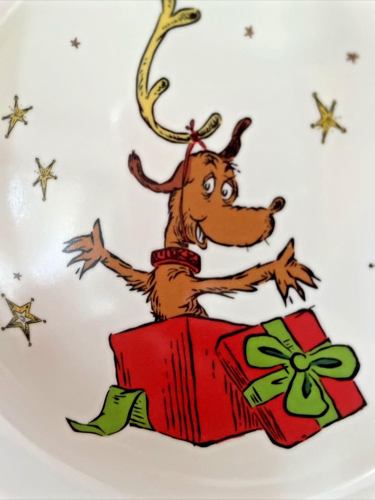 Disney Pottery Barn Grinch Bowl Holiday gift Dr Seuss Christmas Party Dog Star '