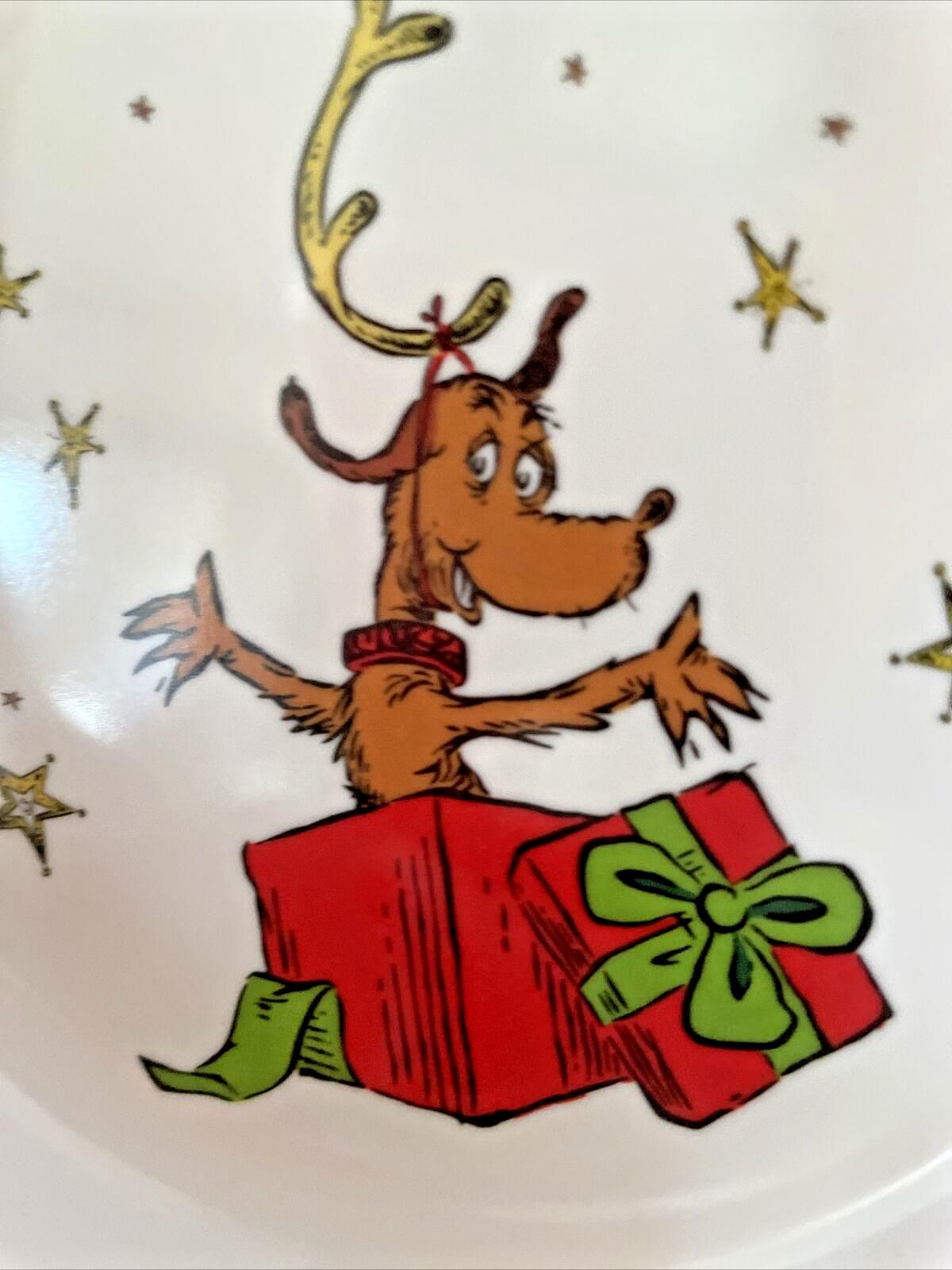 Disney Pottery Barn Grinch Bowl Holiday gift Dr Seuss Christmas Party Dog Star '