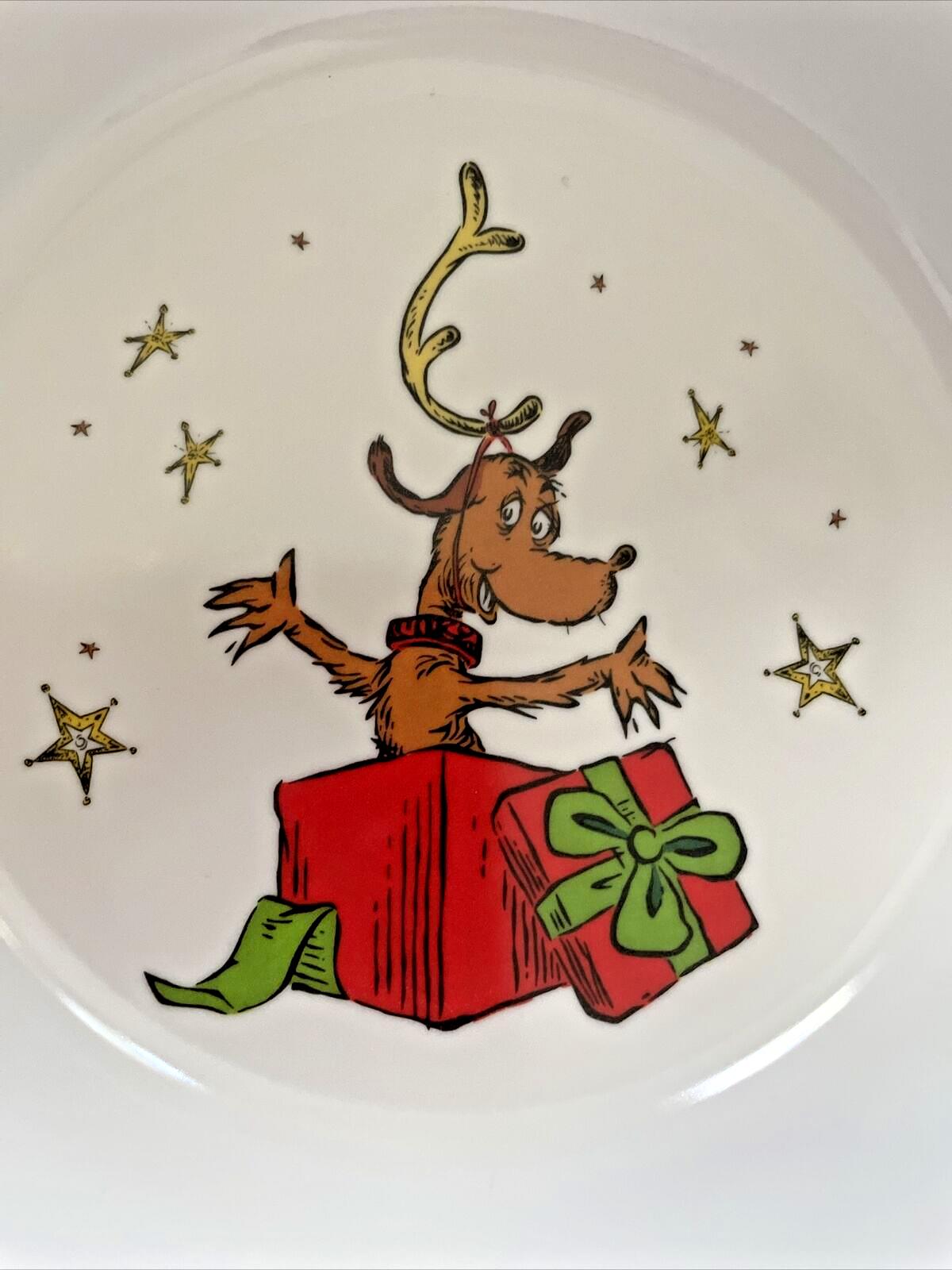 Disney Pottery Barn Grinch Bowl Holiday gift Dr Seuss Christmas Party Dog Star '