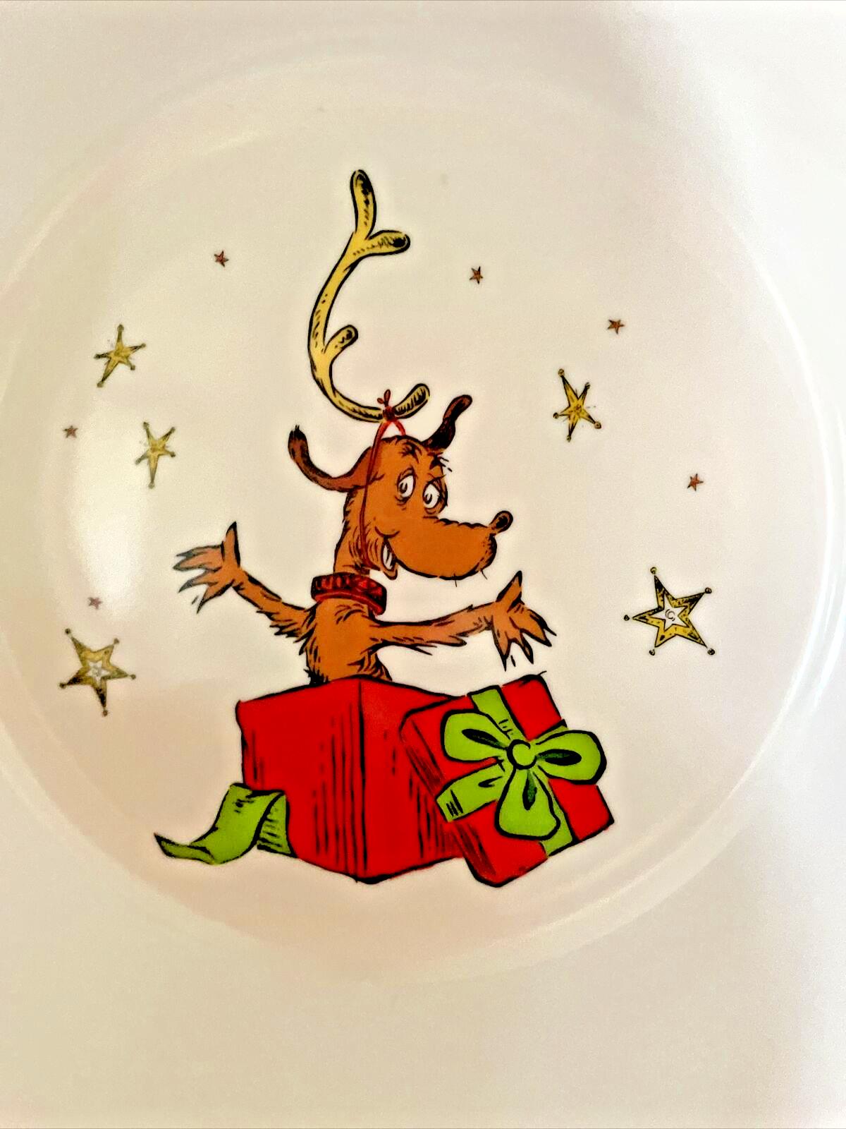 Disney Pottery Barn Grinch Bowl Holiday gift Dr Seuss Christmas Party Dog Star '