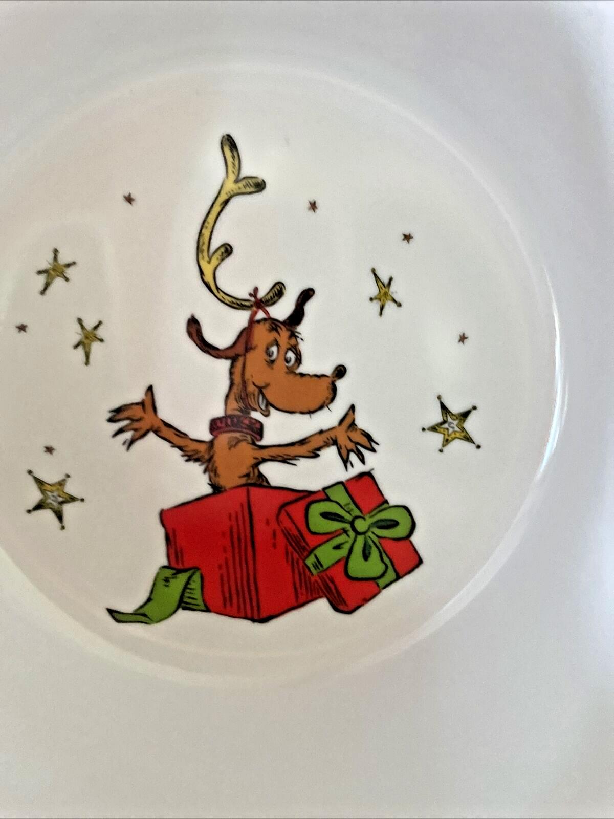 Disney Pottery Barn Grinch Bowl Holiday gift Dr Seuss Christmas Party Dog Star '