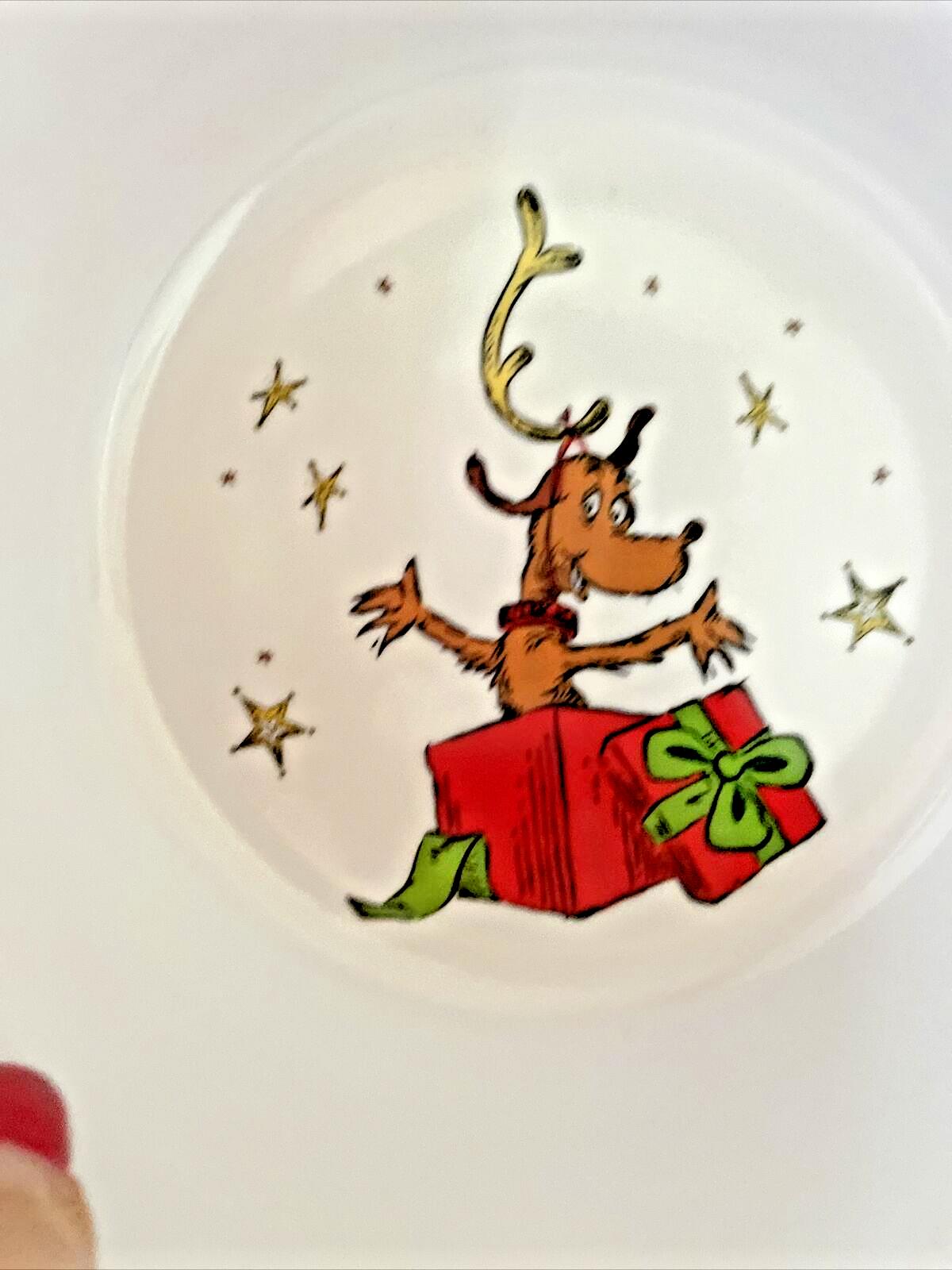 Disney Pottery Barn Grinch Bowl Holiday gift Dr Seuss Christmas Party Dog Star '