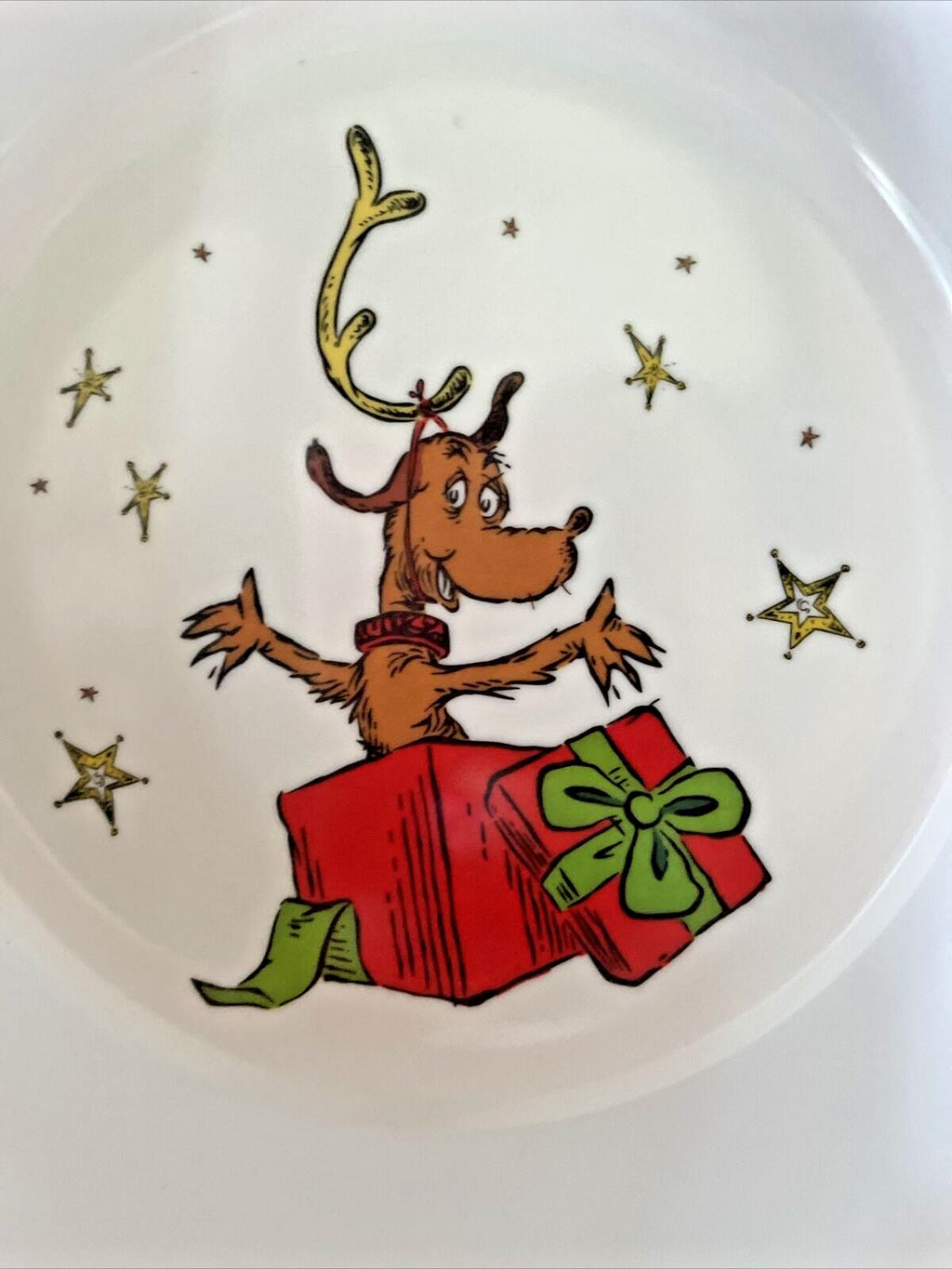 Disney Pottery Barn Grinch Bowl Holiday gift Dr Seuss Christmas Party Dog Star '
