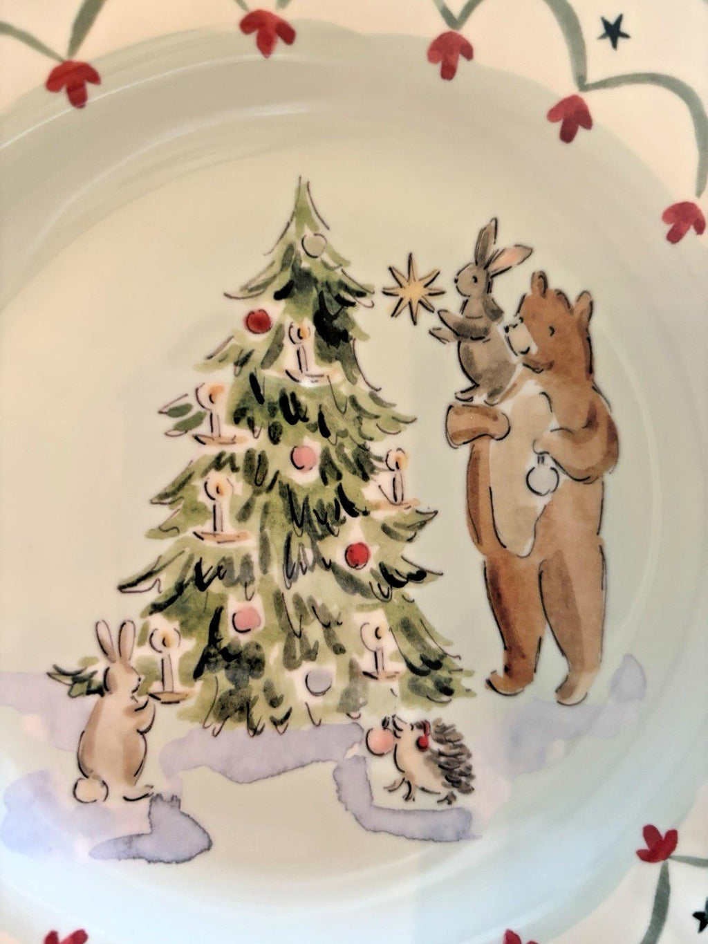 Pottery Barn holiday Christmas Riley party school Pooh Bear dinner Plate gift