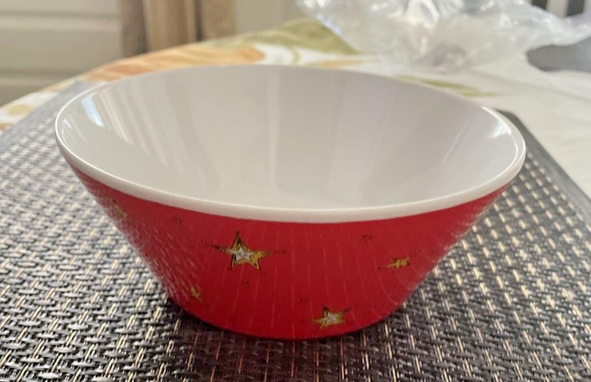 Disney Pottery Barn Grinch Bowl Holiday gift Dr Seuss Christmas Party Dog Star '