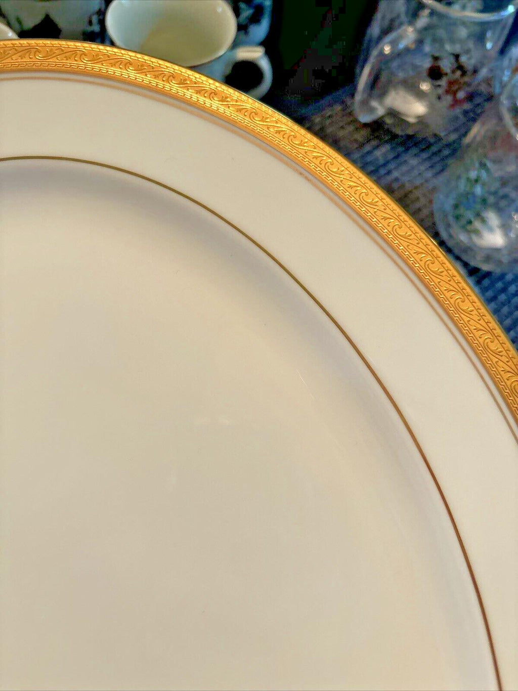 NORITAKE holiday Platter CRESTWOOD GOLD White Birthday PORCELAIN party Wedding \