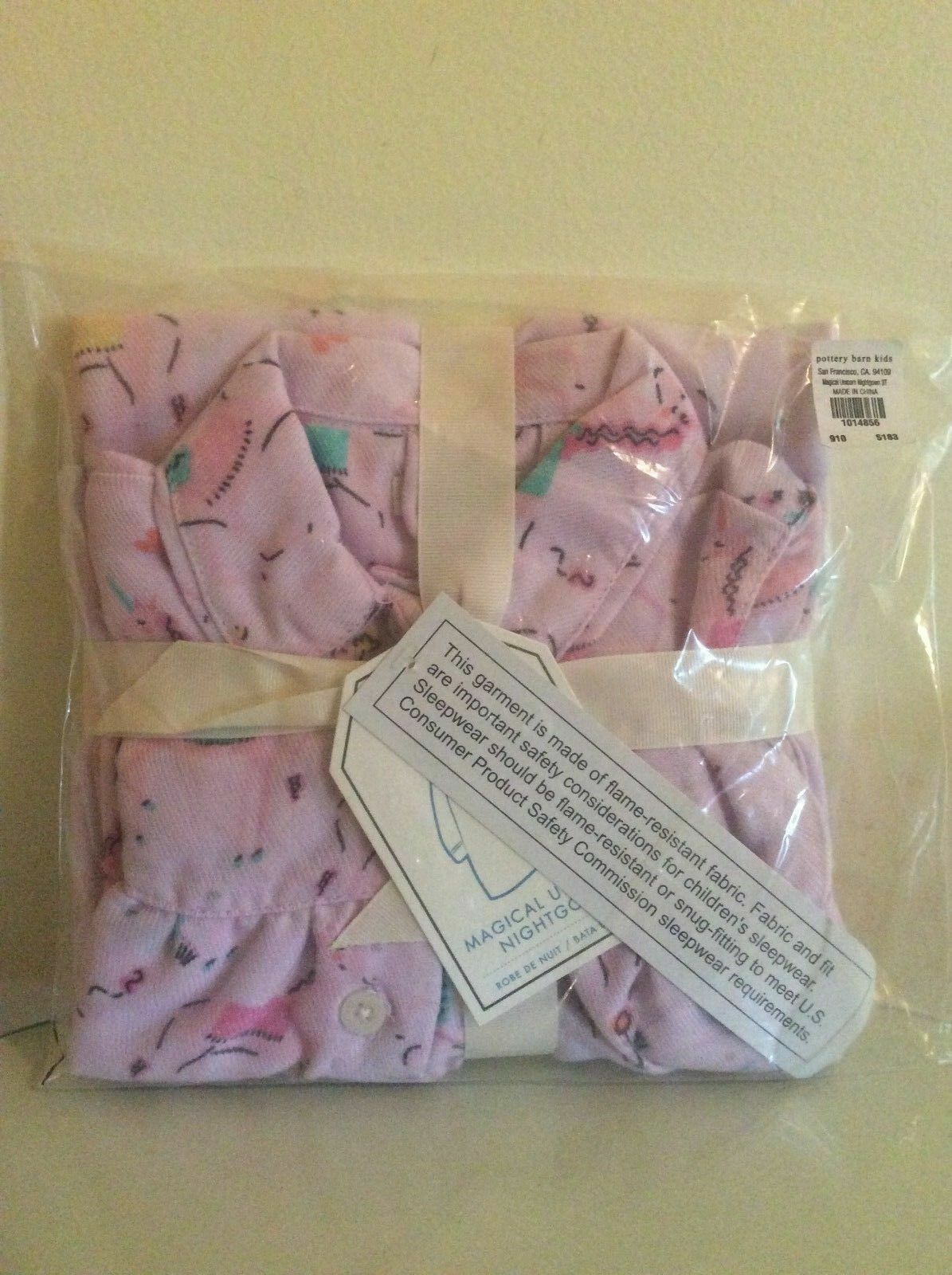Disney Pottery Barn holiday Girl Night gown Unicorn horse Pajama sleep pj 3T m