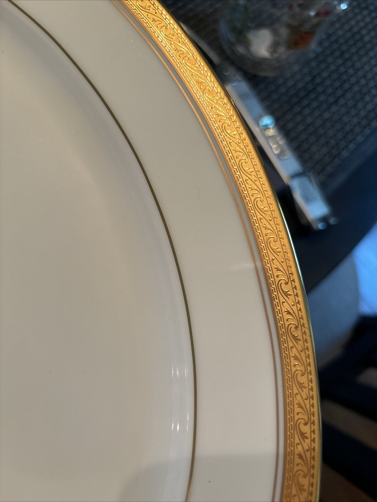NORITAKE holiday Platter CRESTWOOD GOLD White Birthday PORCELAIN party Wedding \