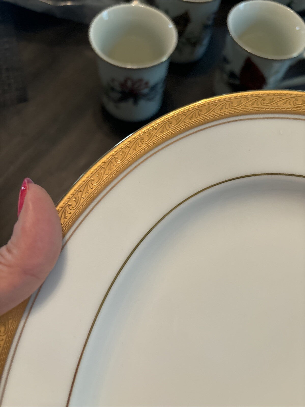 NORITAKE holiday Platter CRESTWOOD GOLD White Birthday PORCELAIN party Wedding \