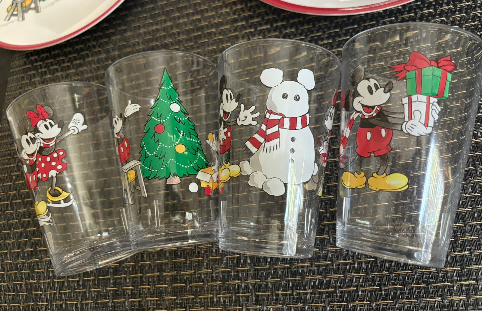 Pottery Barn Dinner Set Christmas Mickey Mouse disney Plate Cup holiday party