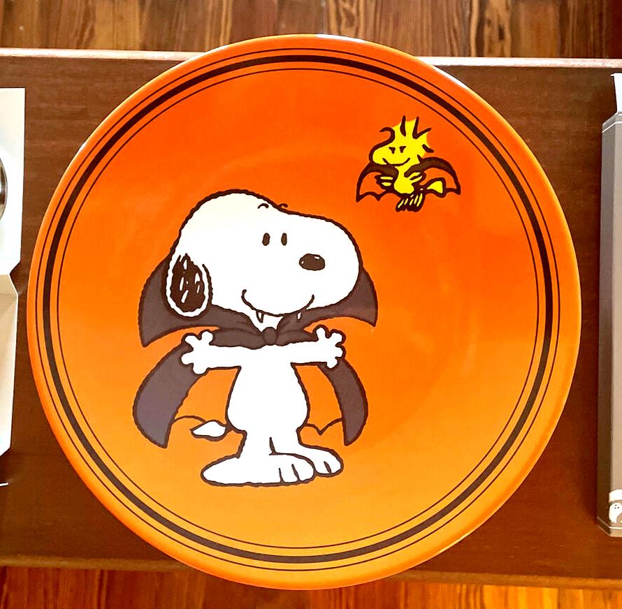 Disney Snoopy Pottery Barn Plate Peanuts Halloween holiday party school m