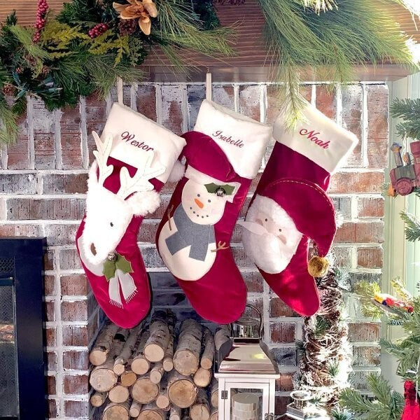 Pottery Barn Holiday Christmas stocking Velvet Reindeer gift party Disney kid