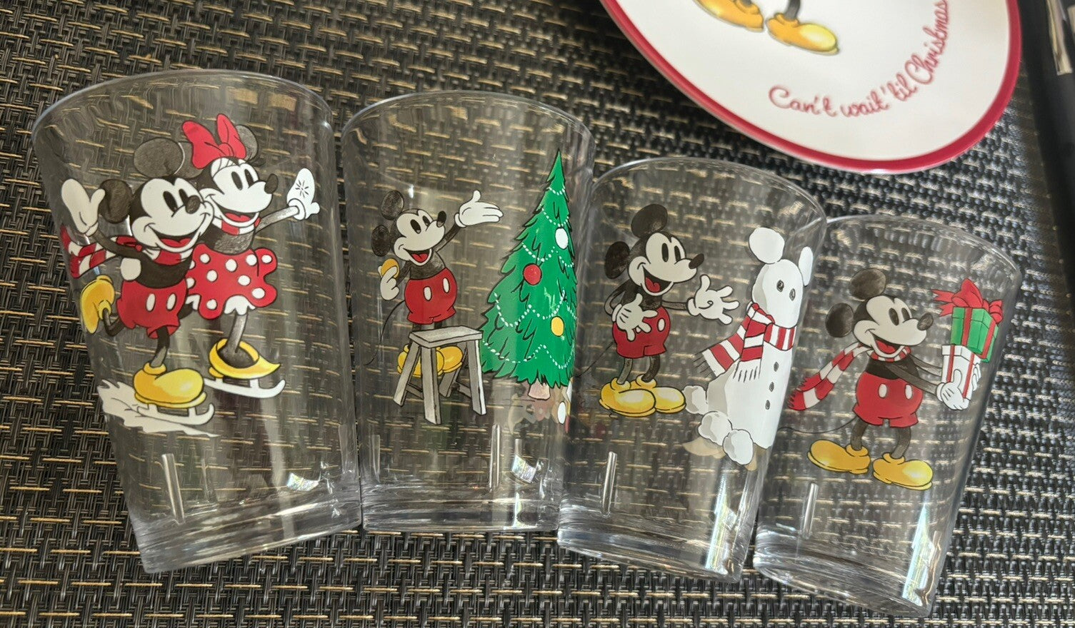 Pottery Barn Dinner Set Christmas Mickey Mouse disney Plate Cup holiday party