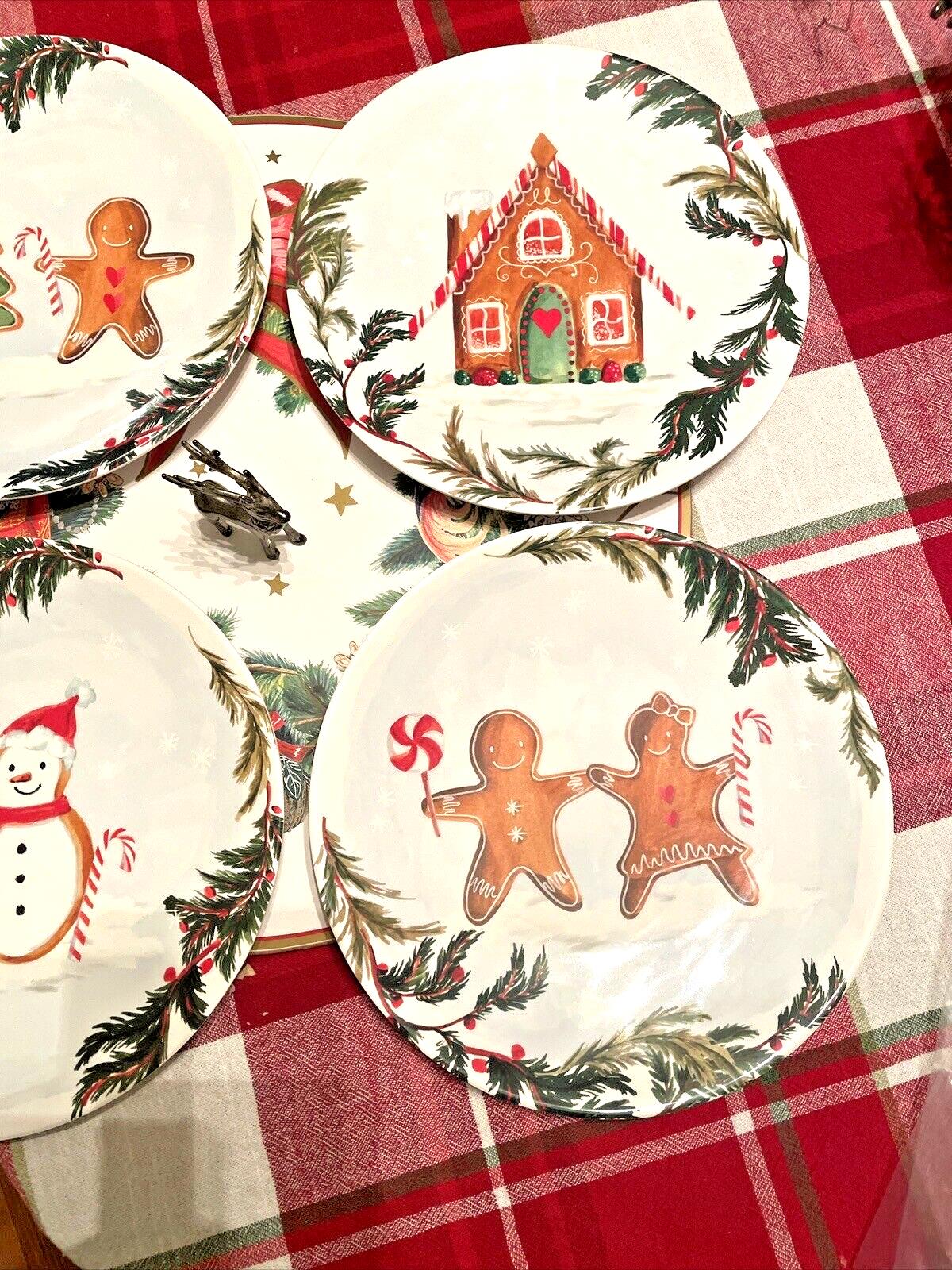 Pottery Barn holiday Gingerbread Plate Christmas gift party Disney kid SET 4