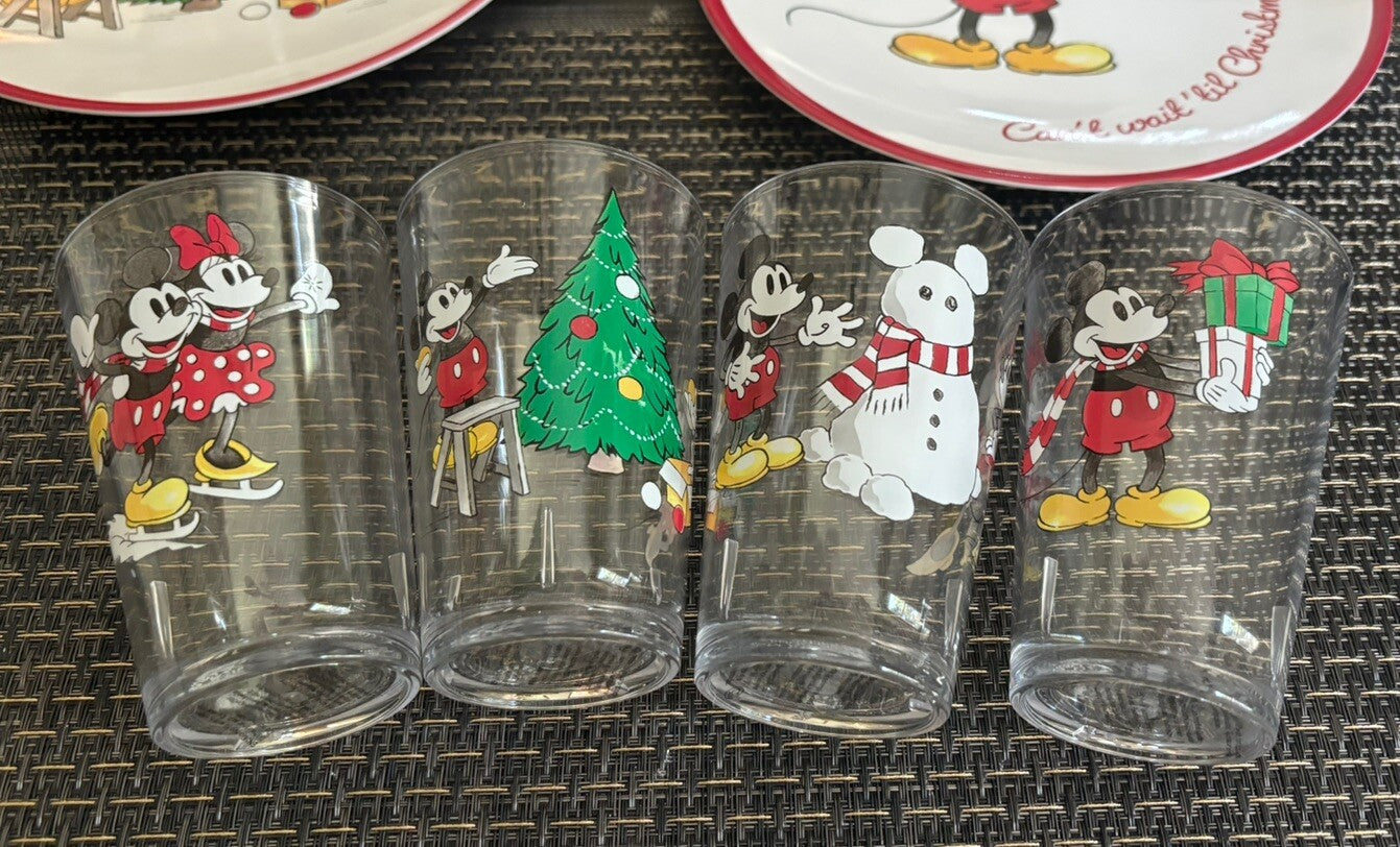 Pottery Barn Dinner Set Christmas Mickey Mouse disney Plate Cup holiday party