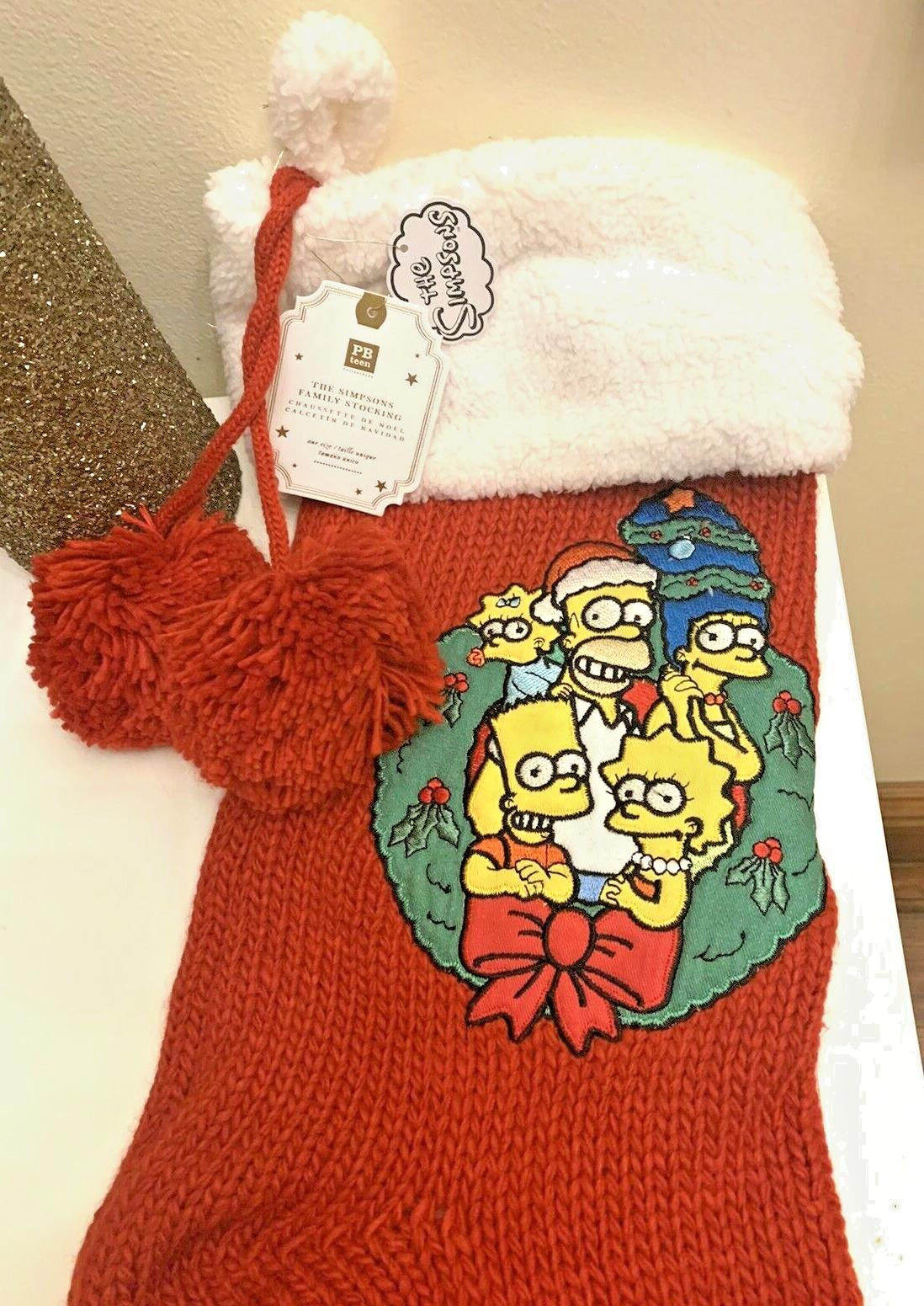 Pottery Barn Holiday Christmas stocking Simpsons Disney teen party gift school -
