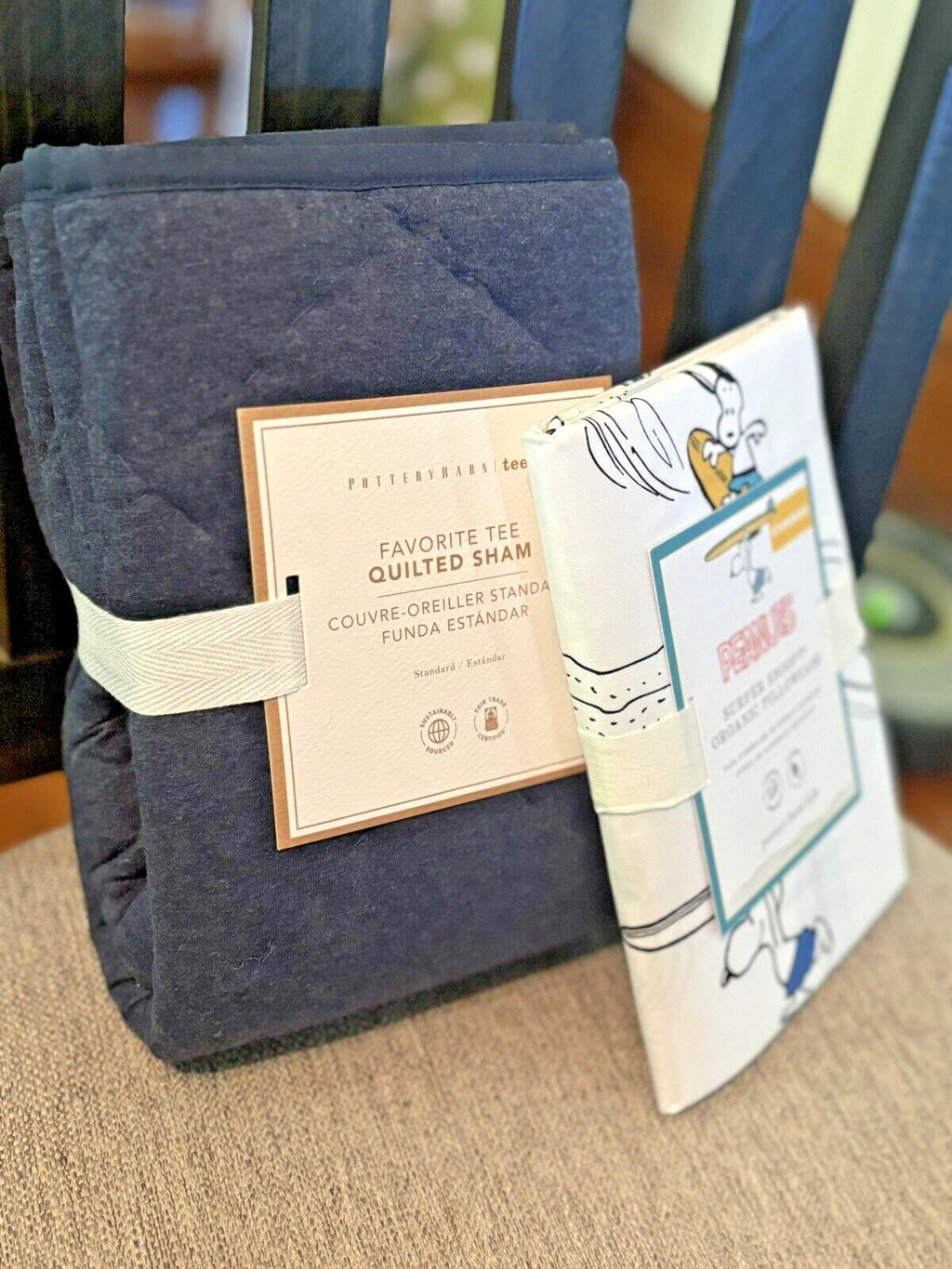 Pottery Barn Snoopy holiday Peanut Disney Kid Surf Dog PILLOWCASE SHAM Gift SET